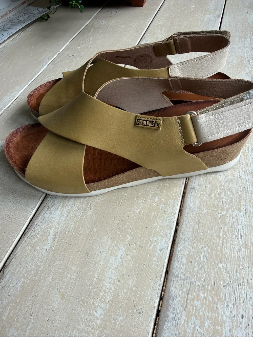 PIKOLINOS Mahon Size EU 39 Leather Cross-Strap Slingback Sandal